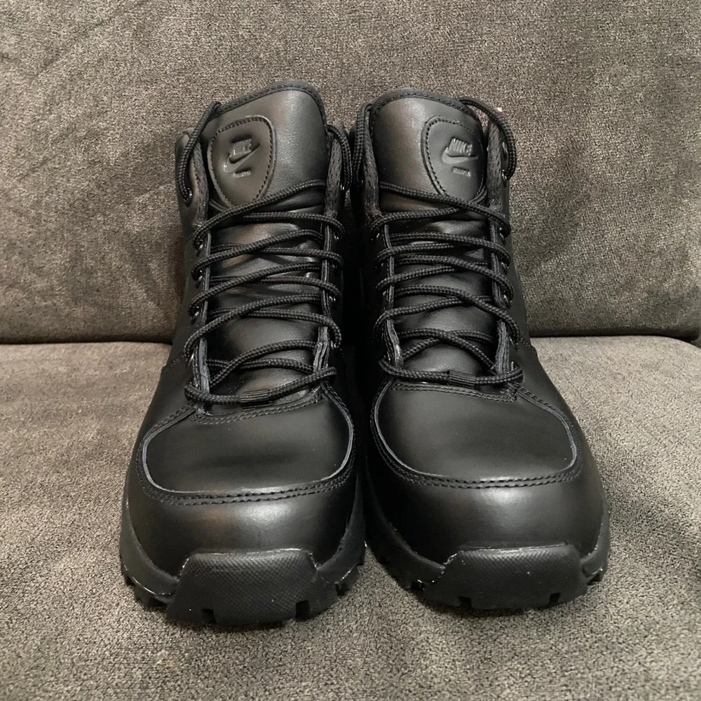 Nike Manoa Leather Boots Mens 9.5 Black Hiking Streetwear ACG Style 454350-003
